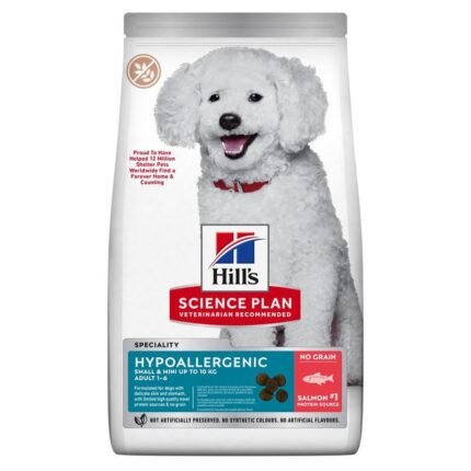 Hills Dog Adult Hypoallergenic Small & Mini Salmon суха храна за кучета от дребни породи със сьомга 6 кг