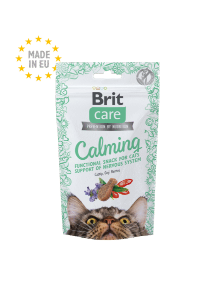 Brit Care Cat Snack Calming лакомство за котки успокояващо нервната система с годжи бери и котешка трева 0.50гр