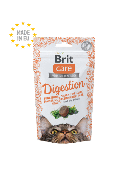 Brit Care Cat Snack Digestion лакомство за котки подпомагащо храносмилането с копър, водорасли и пребиотици 0.50гр