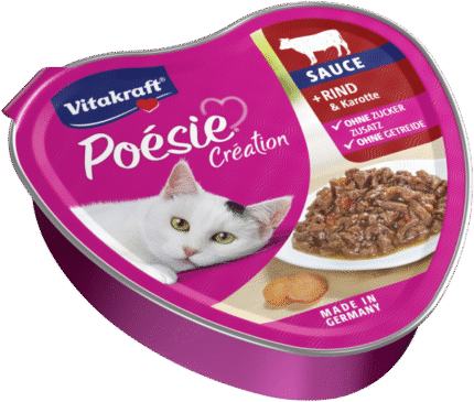 Vitakraft POÉSIE консерва Сърце ГОВЕЖДО и МОРКОВИ – хапки в сос 85гр