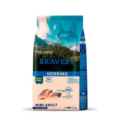 Bravery Herring Mini Breeds Adult Dog храна за израснали кучета от дребни породи с херинга 7 кг