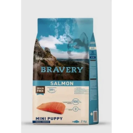 Bravery Salmon Mini Puppy храна подрастващи кученца от дребни породи със сьомга 2 кг
