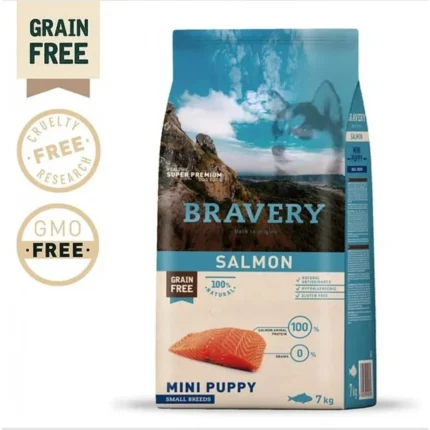 Bravery Salmon Mini Breeds Puppy храна подрастващи кученца от дребни породи със сьомга 7 кг