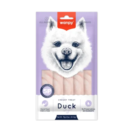 Wanpy Dog кремообразно лакомство за кучета с патешко 5х14гр