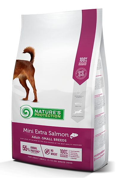 Nature's Protection Mini Extra Salmon за израснали кучета от малките породи със сьомга 500гр