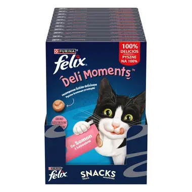 FELIX Deli Moments Вкусно течно лакомство за котки със сьомга 4x10гр сашета