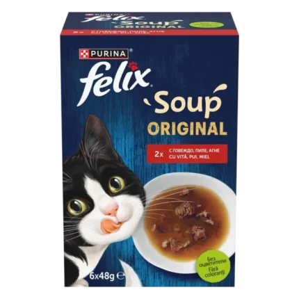 FELIX Soup Original Селекция от фермата Допълваща храна за котки в зряла възраст 6x48гр