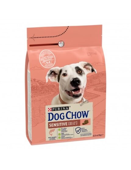 Purina Dog Chow Adult Sensitive - Пълноценна храна за кучета с проблемна кожа и стомах, със сьомга.